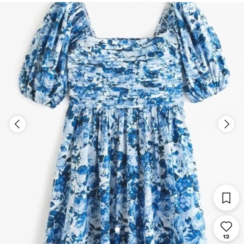 Size Small Abercrombie & Fitch Emerson Poplin Blue Floral Mini Dress